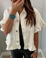 Short Sleeve Denim Jacket - *2//COLORS*