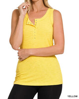 Ribbed Snap Henley Tank *8//COLORS*