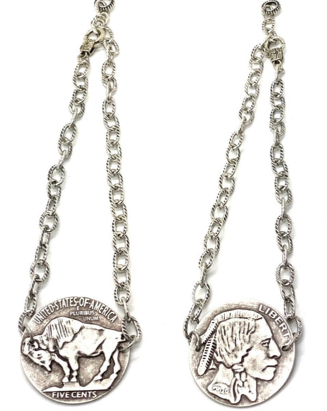 Oversized Buffalo Nickel Necklace
