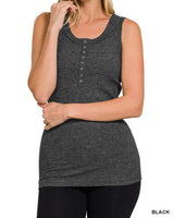 Ribbed Snap Henley Tank *8//COLORS*