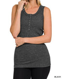 Ribbed Snap Henley Tank *8//COLORS*