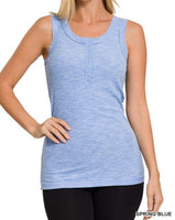 Ribbed Snap Henley Tank *8//COLORS*