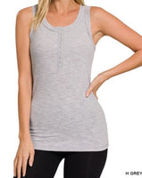 Ribbed Snap Henley Tank *8//COLORS*