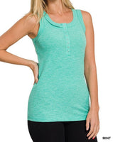 Ribbed Snap Henley Tank *8//COLORS*