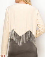 Suede Jacket w/ Rhinestone Fringe 2//COLORS