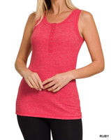 Ribbed Snap Henley Tank *8//COLORS*