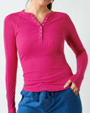 Micro Ribbed Snap Henley - 4//Colors