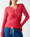 Micro Ribbed Snap Henley - 4//Colors