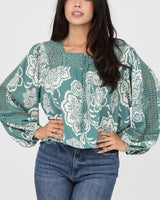 Lace Detail Blouse - Jade