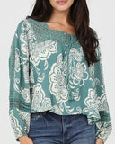Lace Detail Blouse - Jade