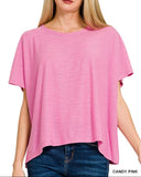 Boxy Slub Short Sleeve Top *2//COLORS*