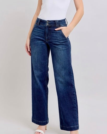 High Waist Trouser - Dark Wash