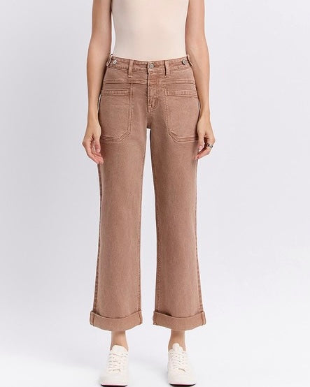 Warm Taupe Cuffed Jean