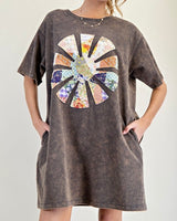 Patchwork T-Shirt Dress - Ash