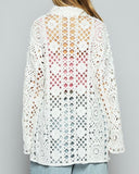 Crochet Button Down Cardigan - Off White