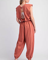 Jogger Jumpsuit in Rust