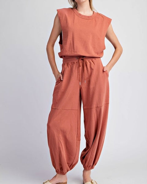 Jogger Jumpsuit in Rust