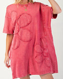 Flower Patch T-Shirt Dress - RED
