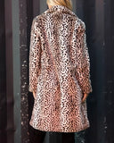 Animal Print Plush Fur Coat