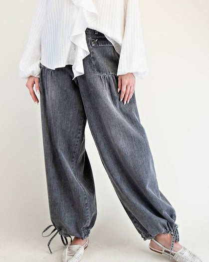 Boho Vintage Black Denim Pant
