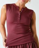 Mini Ribbed Snap Henley Tank **MULTIPLE COLORS**