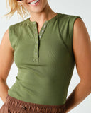 Mini Ribbed Snap Henley Tank **MULTIPLE COLORS**