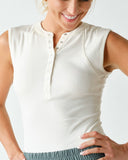 Mini Ribbed Snap Henley Tank **MULTIPLE COLORS**