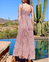 Rust & Cream Tiered Jumpsuit