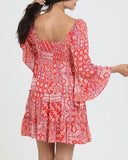 Red Print Dress