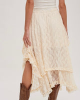 Tiered Lace Skirt - Cream