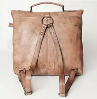 Front Pocket Leather Backpack