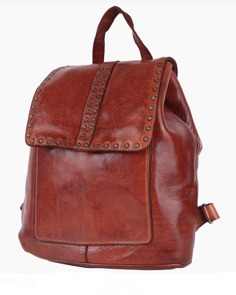Studded Backpack - COGNAC