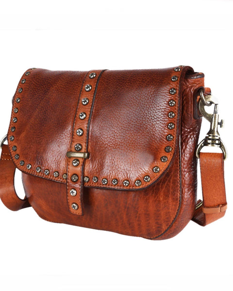 Studded Envelope Bag - WHISKEY