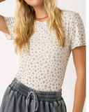 Floral Ribbed Short Sleeve Top *2//COLORS*