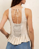 Embroidered Button Down Tank