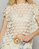 Floral Crochet Top - Natural