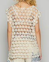 Floral Crochet Top - Natural