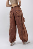 Washed Tencel Cinch Cargo - WINE