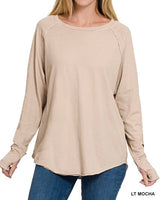 COTTON Long Sleeve Raglan Top *3//COLORS*