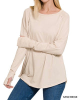 COTTON Long Sleeve Raglan Top *3//COLORS*