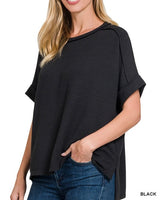 Ribbed Short Sleeve Top *2//COLORS*