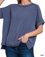 Ribbed Short Sleeve Top *2//COLORS*