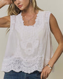 Lace Detail Sleeveless Top - 2//Colors