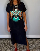 AZTEC Roam Mineral Washed MIDI Dress - BLACK