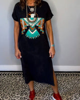 AZTEC Roam Mineral Washed MIDI Dress - BLACK