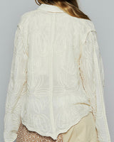 Embroidered Button Down - Cream
