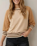 Color Block Three Quarter Sleeve Raglan
