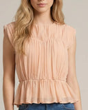 Sleeveless Lace Peplum Top- 2//Colors