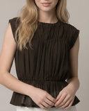 Sleeveless Lace Peplum Top- 2//Colors