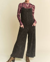 Vintage Wash Jumpsuit - Black